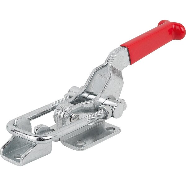 Kipp Latch-Action Clamp With Fixed Jaw Standard, F1=7000, Form:B, Steel Electro Zinc-Plated, Comp:Plastic K1261.07000 - main